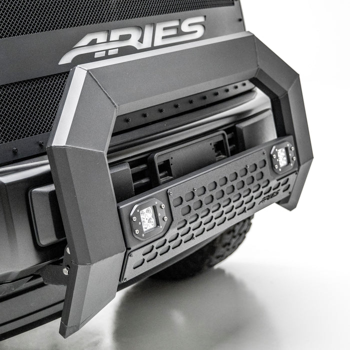 ARIES 2164101 AdvantEDGE 5-1/2in. Black Aluminum Bull Bar with Lights; Select Silverado; Sierr - Truck Part Superstore