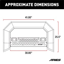 ARIES 2164101 AdvantEDGE 5-1/2in. Black Aluminum Bull Bar with Lights; Select Silverado; Sierr - Truck Part Superstore