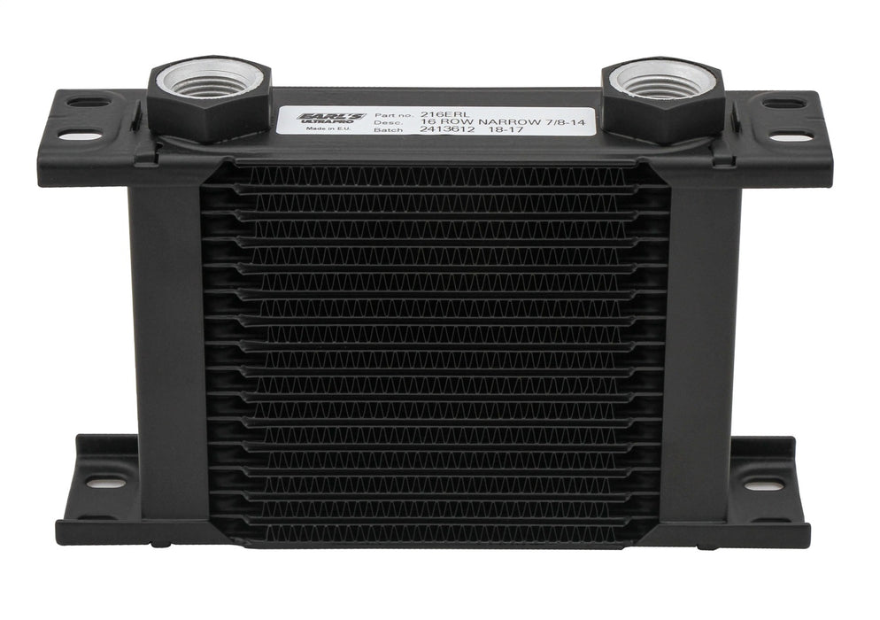 Earl's Performance 234-16ERL UltraPro Oil Cooler; Black; 34 Row; -16AN Male; Narrow; - Truck Part Superstore