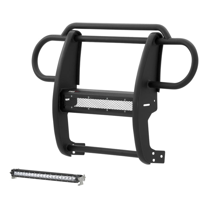 ARIES 2170000 Pro Series Black Steel Grille Guard with Light Bar; Select Jeep Wrangler JK - Truck Part Superstore