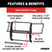 ARIES 2170000 Pro Series Black Steel Grille Guard with Light Bar; Select Jeep Wrangler JK - Truck Part Superstore
