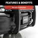 ARIES 2170000 Pro Series Black Steel Grille Guard with Light Bar; Select Jeep Wrangler JK - Truck Part Superstore