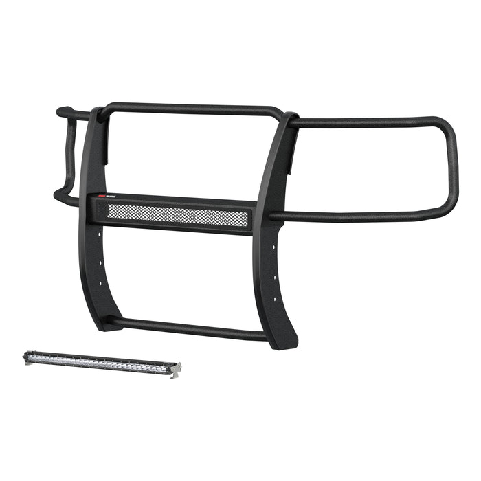ARIES 2170024 Pro Series Black Steel Grille Guard with Light Bar; Select Chevy Silverado 1500 - Truck Part Superstore