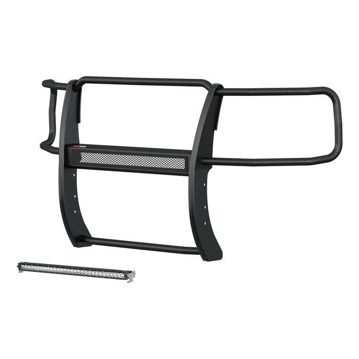 ARIES 2170024 Pro Series Black Steel Grille Guard with Light Bar; Select Chevy Silverado 1500 - Truck Part Superstore