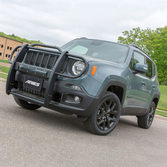 ARIES 2170031 Pro Series Black Steel Grille Guard with Light Bar; Select Jeep Renegade - Truck Part Superstore