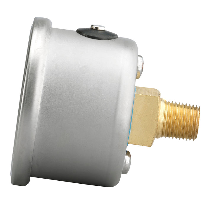 AutoMeter 2177 GAUGE; PRESS; 1.5in. DIRECT MNT; 100PSI; LIQUID FILLED MECH; WHT; 1/8in. NPTF MA - Truck Part Superstore