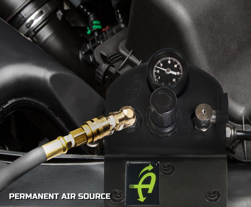 Up Down Air 218-1819 Jeep JK Tire Inflator System 4 Tire For 18-20 Jeep Wrangler 2/4 Door W/Engine Mount With Box, Fittings, Hoses and Storage Bag Black UP Down Air - Truck Part Superstore
