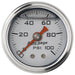 AutoMeter 2180 GAUGE; PRESS; 1.5in. DIRECT MNT; 100PSI; LIQUID FILLED MECH; SLVR; 1/8in. NPTF M - Truck Part Superstore