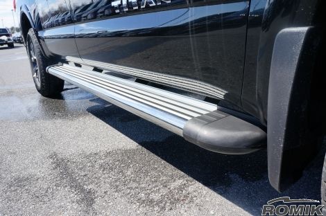 Romik 21821418 2016-Present Nissan Titan Crew Cab Running Boards RB2-TS Side Steps Stainless Steel Silver Romik - Truck Part Superstore