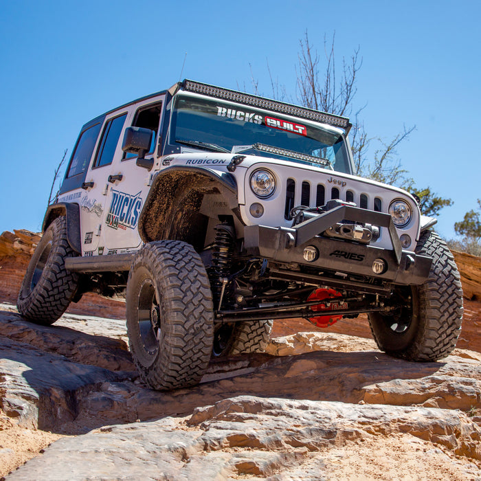 ARIES 2186000 TrailCrusher Jeep Wrangler JK Steel Front Bumper with Brush Guard; 12.5K - Truck Part Superstore