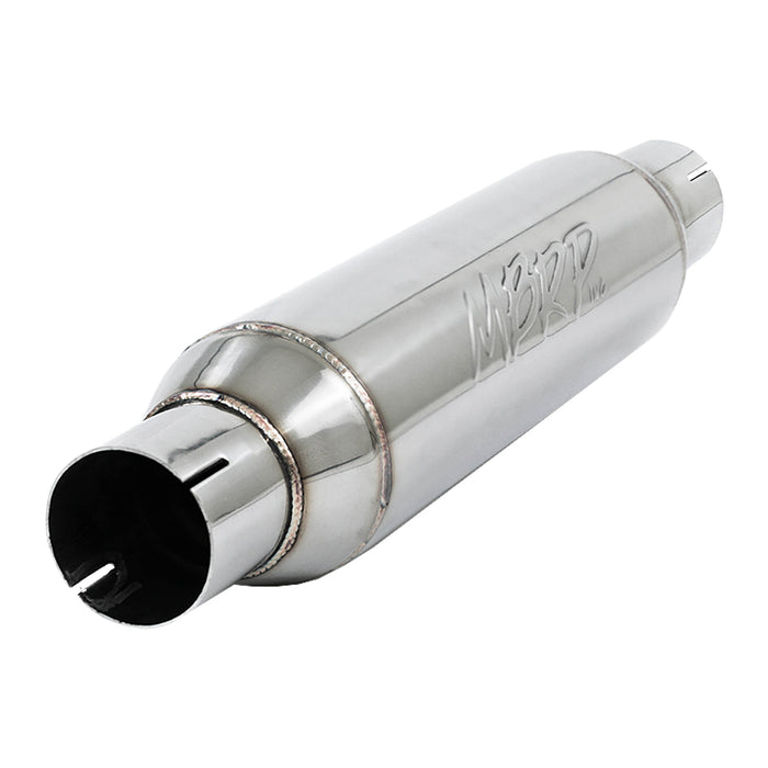 MBRP R1012 Exhaust Resonator 2.5 Inch Inlet/Outlet 16 Inch Body 20 Inch Overall T304 Stainless Steel MBRP - Truck Part Superstore