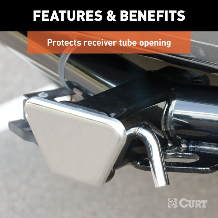 CURT 22100 CURT 22100 Chrome Steel Trailer Hitch Cover; Fits 2-Inch Receiver - Truck Part Superstore