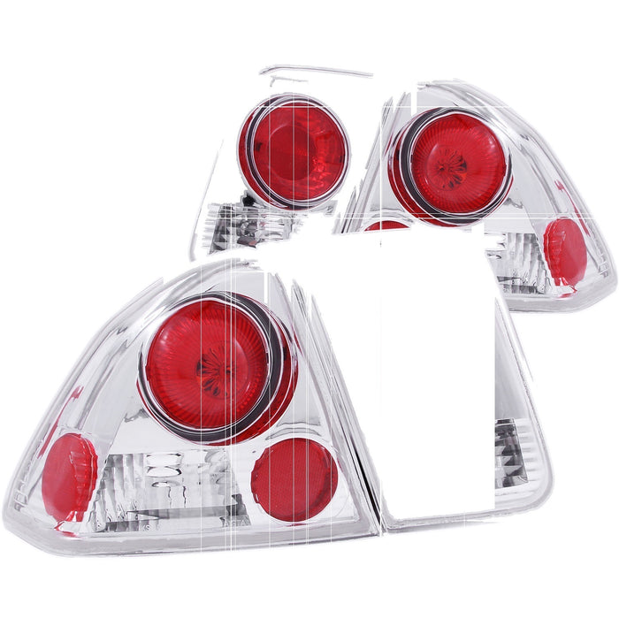 Anzo USA 221047 Tail Light Assembly; Clear Lens; Chrome Housing; Pair; - Truck Part Superstore