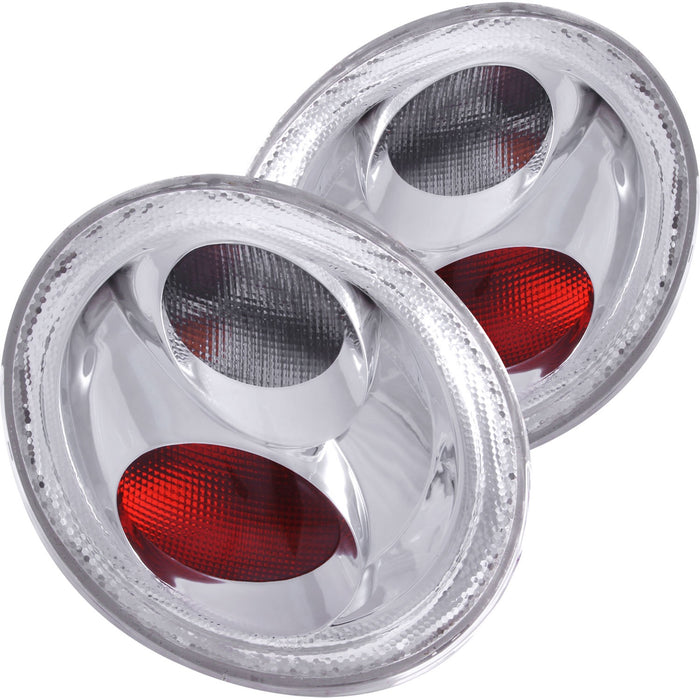 Anzo USA 221118 Tail Light Assembly; Clear Lens; Chrome Housing; Pair; - Truck Part Superstore
