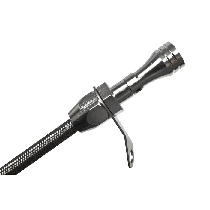 B&M 22165 Automatic Transmission Dip Stick; Aluminum Braided; Bell Housing Mount; - Truck Part Superstore