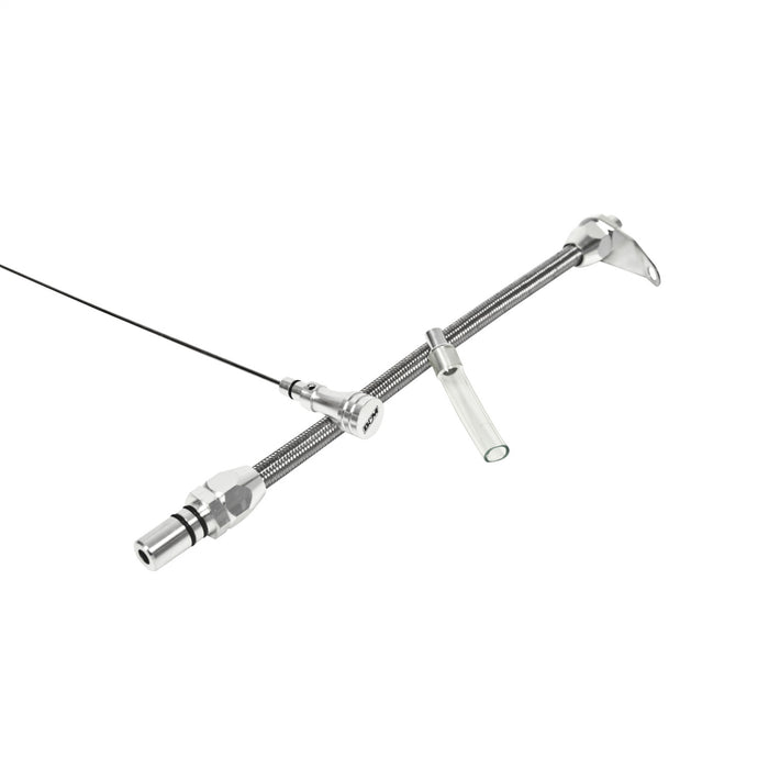 B&M 22166 Automatic Transmission Dip Stick; Aluminum Braided; Bell Housing Mount; - Truck Part Superstore