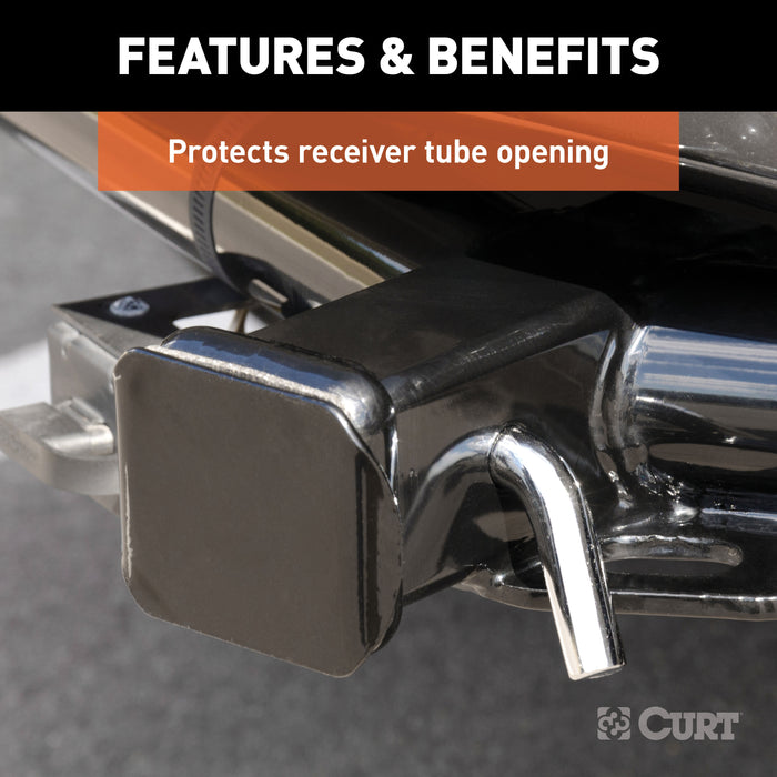 CURT 22181 CURT 22181 Black Plastic Trailer Hitch Cover; Fits 2-Inch Receiver - Truck Part Superstore