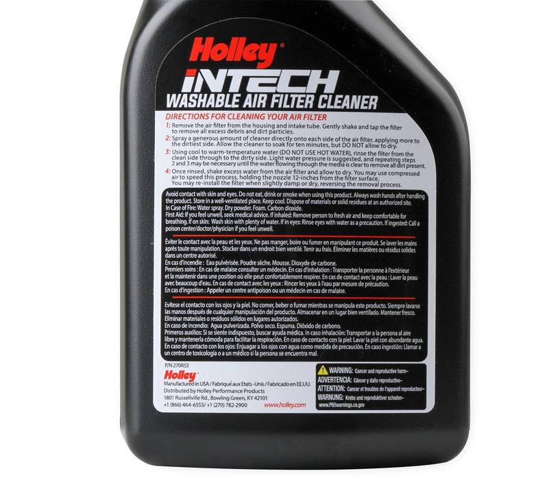 Holley 223-00 INTECH Air Filter Cleaner; 32 oz. Spray Bottle; - Truck Part Superstore