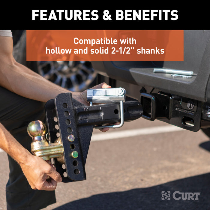 CURT 22320 Anti-Rattle Hitch Clamp for 2-1/2in. Receiver - Truck Part Superstore