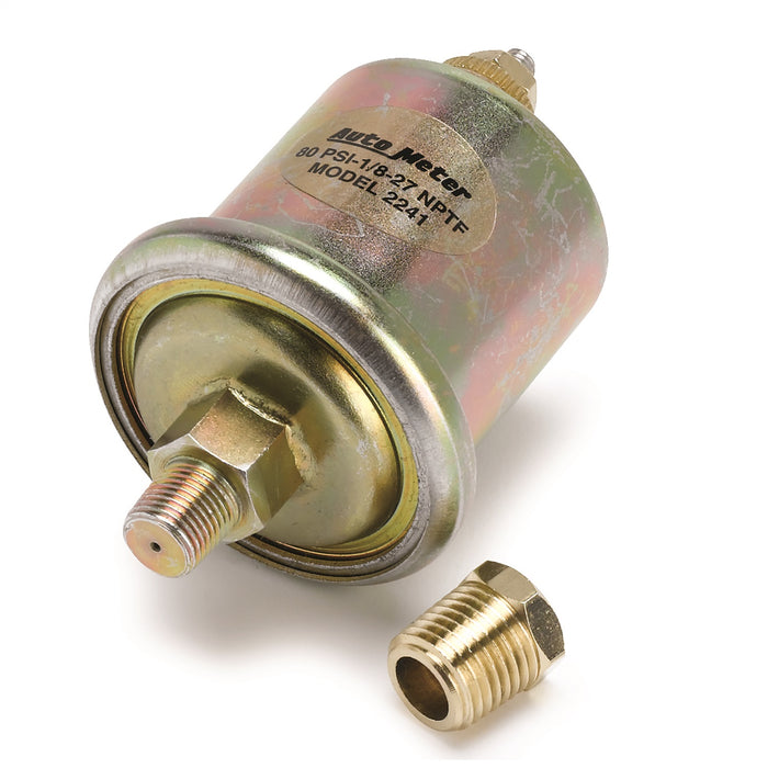 AutoMeter 2241 SENSOR; OIL PRESSURE; 0-80PSI; 1/8in. NPT MALE; FOR SHORT SWEEP ELEC. - Truck Part Superstore