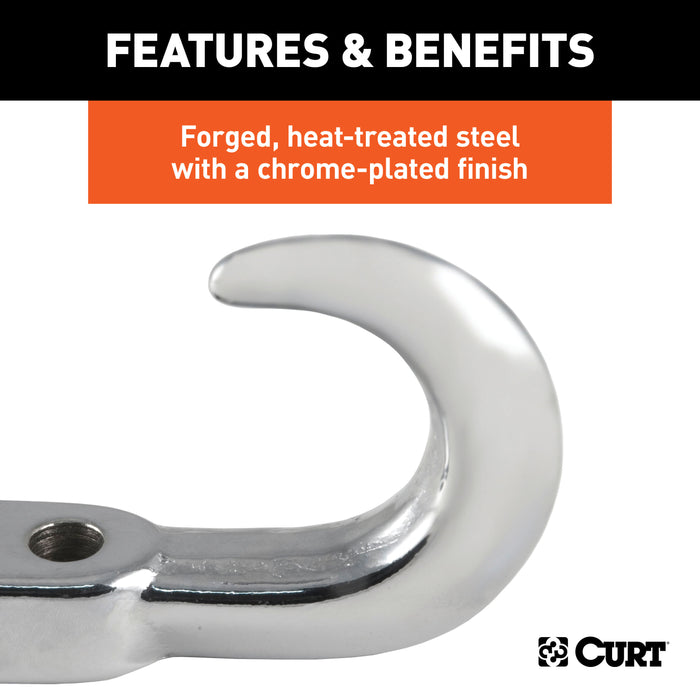 CURT 22420 CURT 22420 Chrome Steel Tow Hook; 10;000 lbs Capacity - Truck Part Superstore