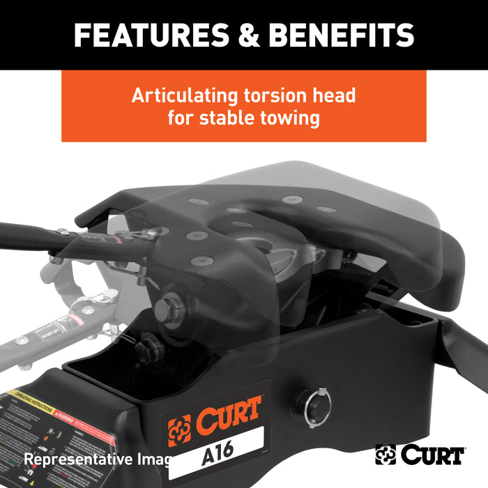 CURT 16091 A16 5th Wheel Hitch; Select Silverado; Sierra 2500; 3500 HD; 8ft. Bed Puck Syste - Truck Part Superstore
