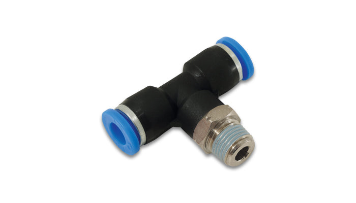 Vibrant Performance 22634 Male Tee Fitting; Tube O.D. Size 1/4 in.; Male Thread Size 1/4 in. NPT; - Truck Part Superstore
