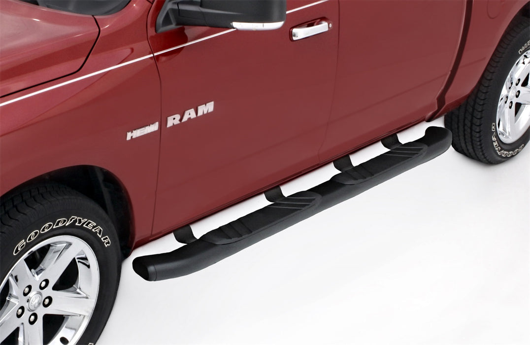 Lund 22758083 5 Inch Oval Bent Nerf Bar; Incl. Brackets; 80 in.; Black; - Truck Part Superstore