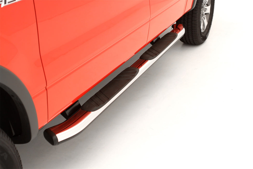 Lund 22858737 5 Inch Oval Bent Nerf Bar; Incl. Brackets; Chrome; 87 in.; - Truck Part Superstore