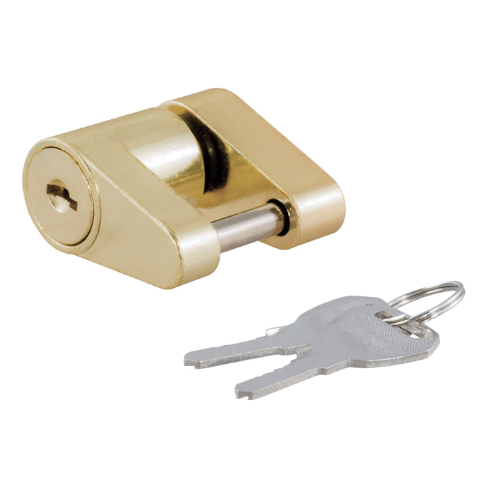 CURT 23022 Coupler Lock (1/4in. Pin; 3/4in. Latch Span; Padlock; Brass-Plated) - Truck Part Superstore