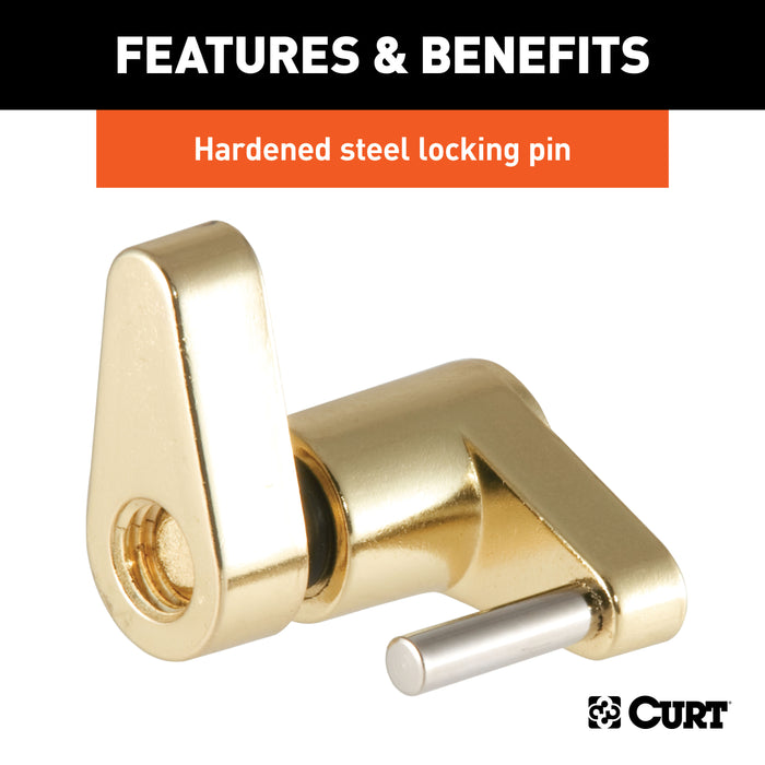 CURT 23022 Coupler Lock (1/4in. Pin; 3/4in. Latch Span; Padlock; Brass-Plated) - Truck Part Superstore