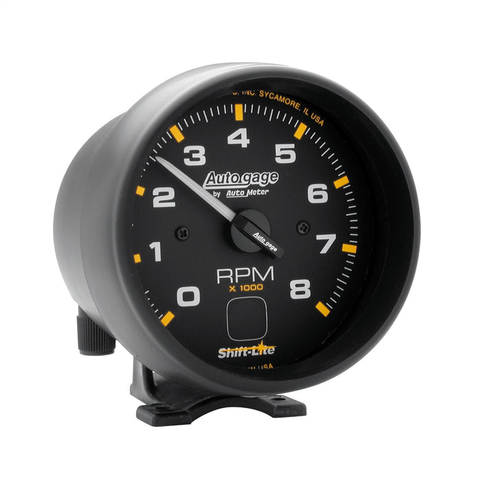 AutoMeter 2302 GAUGE; TACH; 3 3/4in.; 8K RPM; PEDESTAL W/SHIFT LIGHT; BLK DIAL BLK CASE; AG - Truck Part Superstore