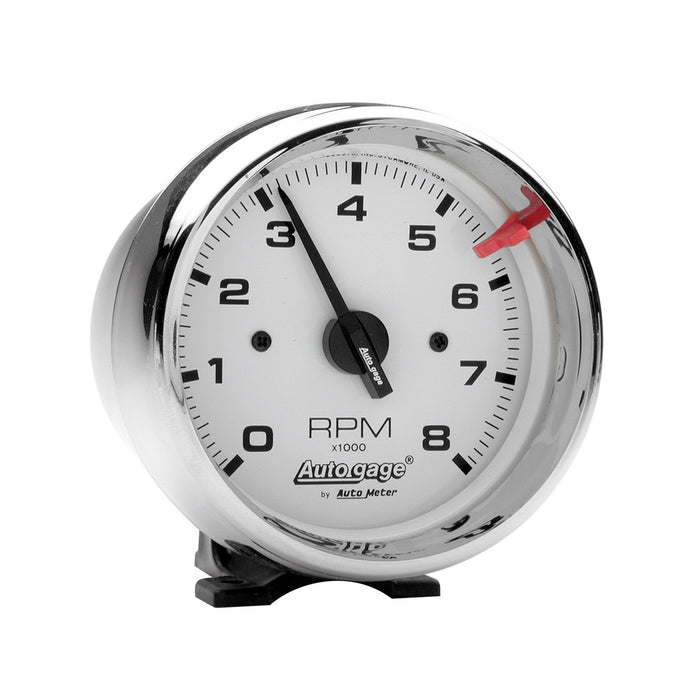AutoMeter 2304 GAUGE; TACH; 3 3/4in.; 8K RPM; PEDESTAL; WHT DIAL CHROME CASE; AUTOGAGE - Truck Part Superstore