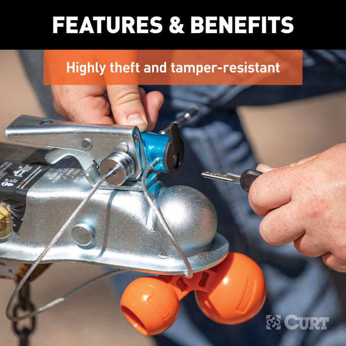 CURT 23082 CURT 23082 Universal Tri-Ball Trailer Coupler Lock; Fits 1-7/8; 2; 2-5/16-Inch - Truck Part Superstore