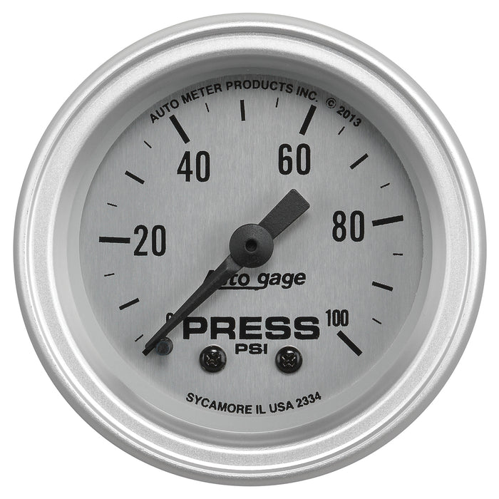 AutoMeter 2334 GAUGE CONSOLE; PRESSURE; 2 1/16in.; 100PSI; SLVR DIAL; SLVR BEZEL; AUTOGAGE - Truck Part Superstore