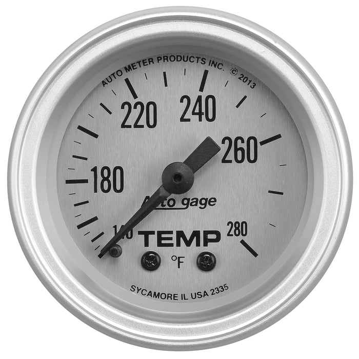 AutoMeter 2335 GAUGE CONSOLE; TEMPERATURE; 2 1/16in.; 280deg.F; SLVR DIAL; SLVR BEZEL; AUTOGAGE - Truck Part Superstore