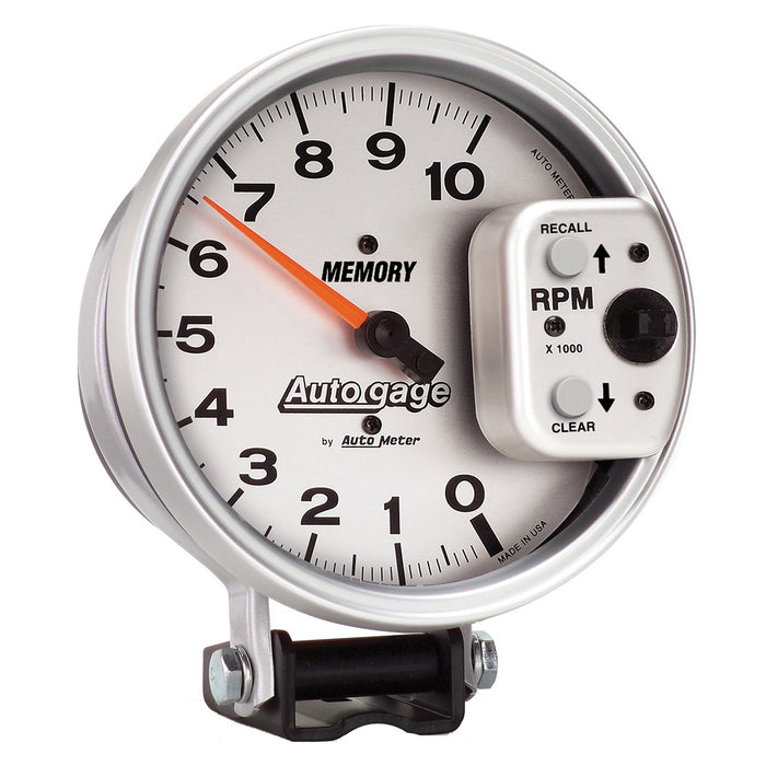 AutoMeter 233907 GAUGE; TACHOMETER; 5in.; 10K RPM; PEDESTAL W/PEAK MEMORY; SILVER; AUTO GAGE - Truck Part Superstore