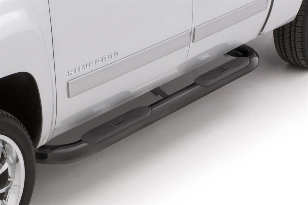 Lund 23491908 4 Inch Oval Bent Nerf Bar; Incl. Brackets; Black; - Truck Part Superstore