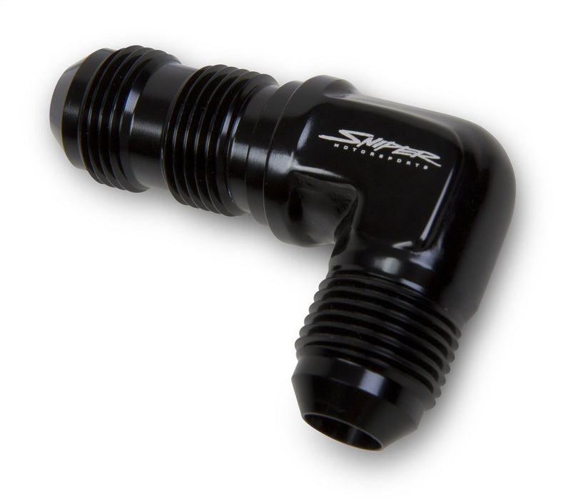 Holley 23506063 Flare Bulkhead; -6AN; 90 Deg.; Black; - Truck Part Superstore