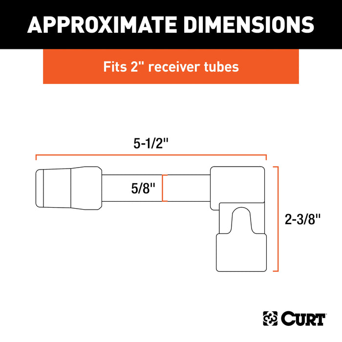 CURT 23510 5/8in. Hitch Lock (2in. Receiver; Right-Angle; Chrome) - Truck Part Superstore