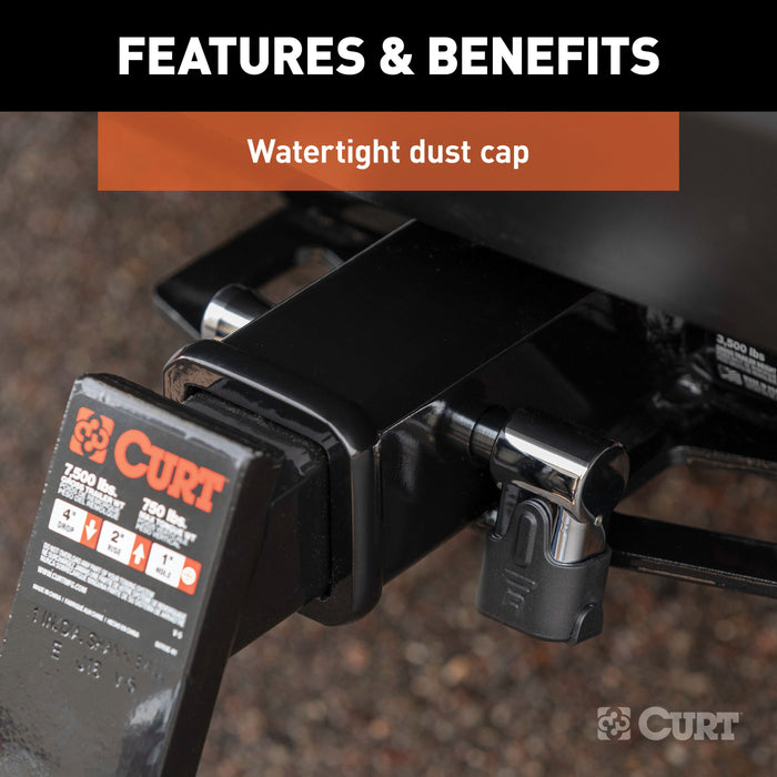 CURT 23510 5/8in. Hitch Lock (2in. Receiver; Right-Angle; Chrome) - Truck Part Superstore