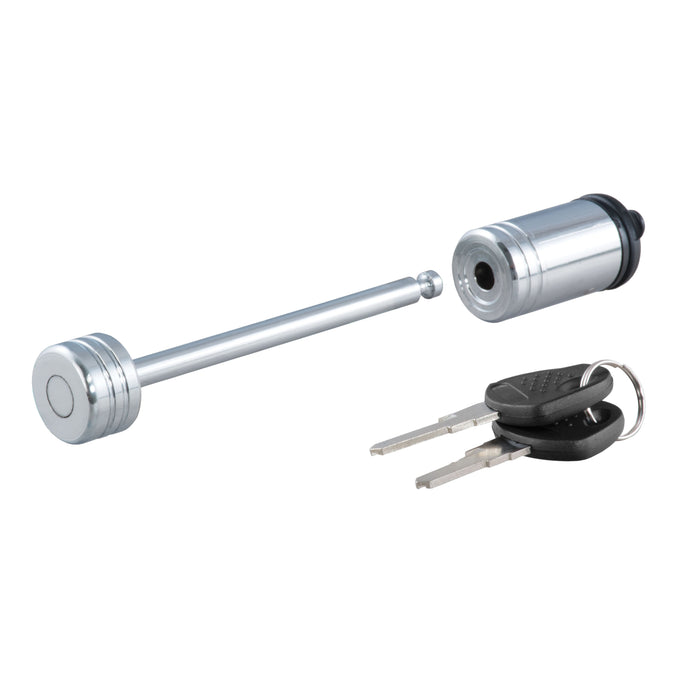 CURT 23523 Coupler Lock (1/4in. Pin; 3-3/8in. Latch Span; Barbell; Chrome) - Truck Part Superstore