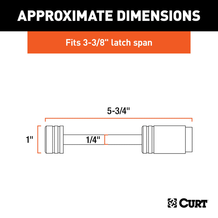 CURT 23523 Coupler Lock (1/4in. Pin; 3-3/8in. Latch Span; Barbell; Chrome) - Truck Part Superstore