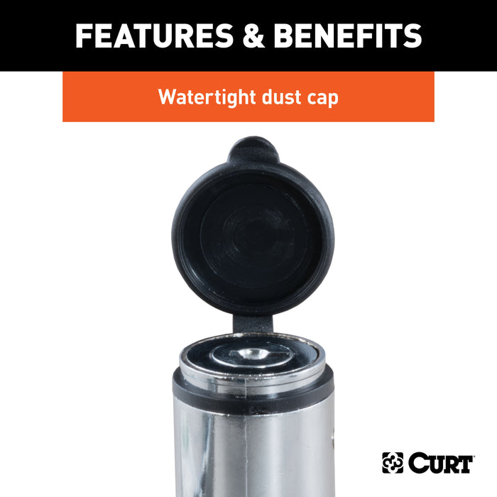 CURT 23523 Coupler Lock (1/4in. Pin; 3-3/8in. Latch Span; Barbell; Chrome) - Truck Part Superstore