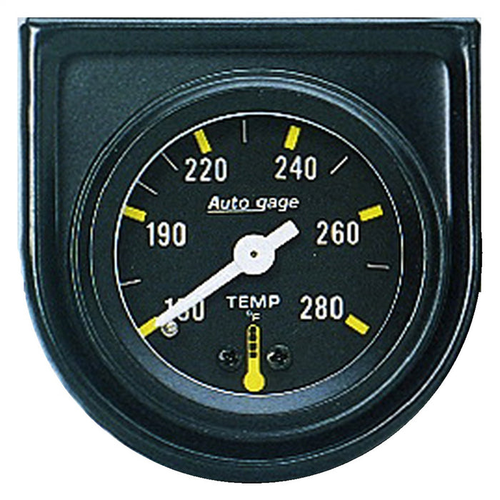 AutoMeter 2352 GAUGE CONSOLE; WATER TEMP; 1.5in.; 280deg.F; MECH; BLK DIAL; BLK BEZEL; AUTOGAGE - Truck Part Superstore