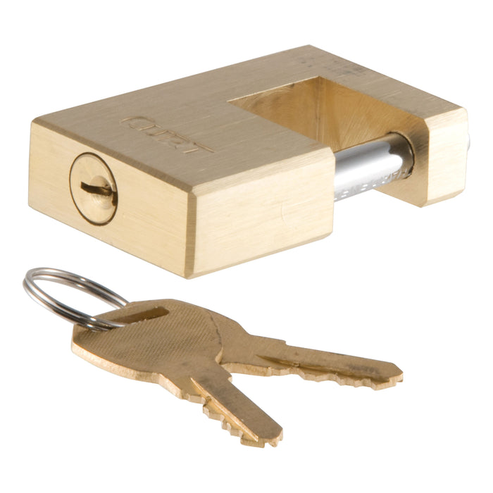 CURT 23546 Coupler Lock (1/4in. Pin; 3/4in. Latch Span; Padlock; Solid Brass) - Truck Part Superstore