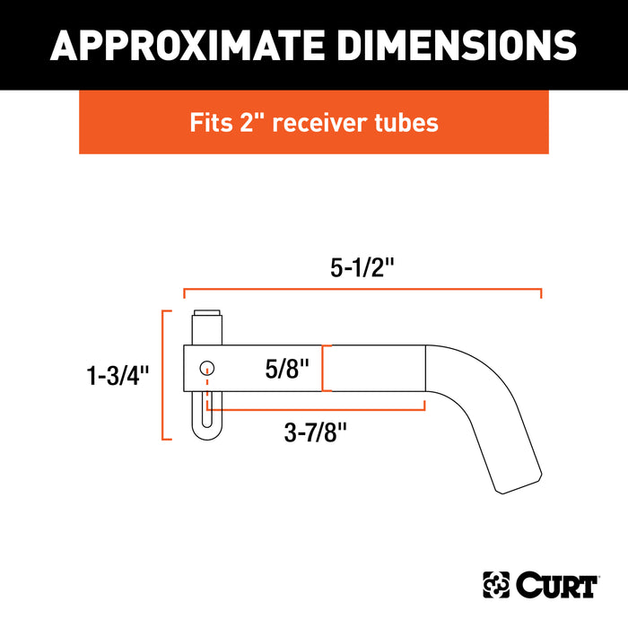 CURT 23582 5/8in. Swivel Hitch Pin (2in. Receiver; Stainless; Packaged) - Truck Part Superstore