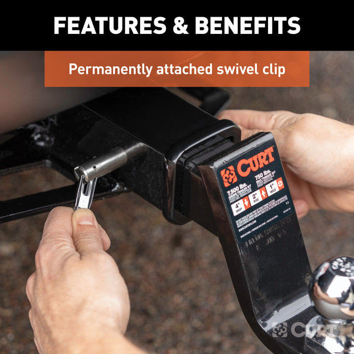 CURT 23582 5/8in. Swivel Hitch Pin (2in. Receiver; Stainless; Packaged) - Truck Part Superstore