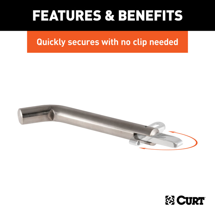 CURT 23582 5/8in. Swivel Hitch Pin (2in. Receiver; Stainless; Packaged) - Truck Part Superstore