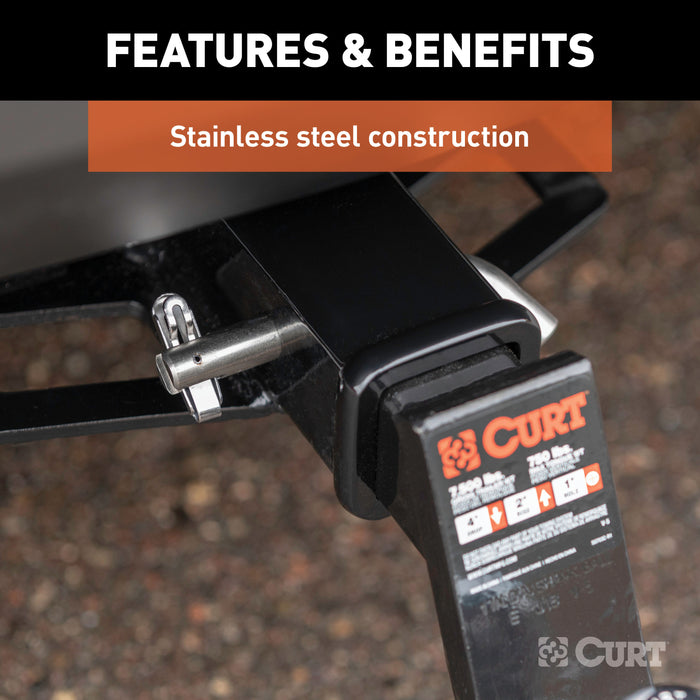 CURT 23582 5/8in. Swivel Hitch Pin (2in. Receiver; Stainless; Packaged) - Truck Part Superstore